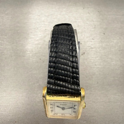 Seiko Watch Women 21mm White Dial Gold Tone Rectangle 4700-5099 New Battery VTG4
