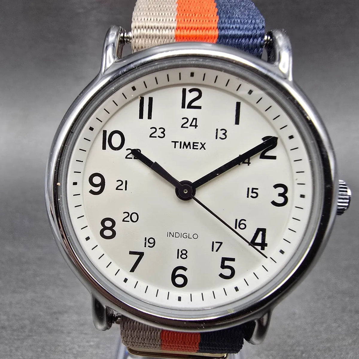 Timex Weekender Watch Men 38mm White Dial Silver Round New Battery TW2R104000