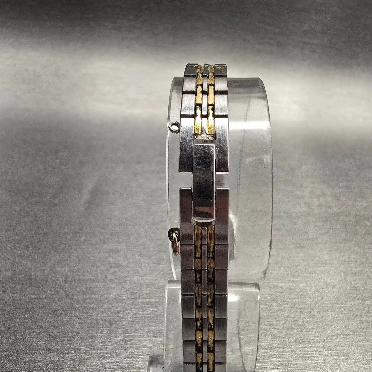 Seiko Watch Women 16mm Silver Dial Two Tone Rectangle 2C20-5209 New Battery VTG7