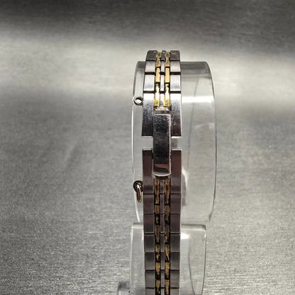 Seiko Watch Women 16mm Silver Dial Two Tone Rectangle 2C20-5209 New Battery VTG7