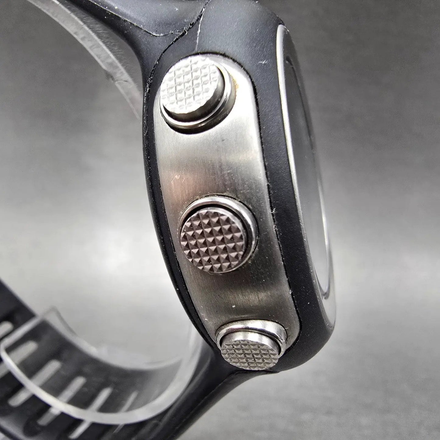 Nike Oregon Digital Watch Men 45mm Black Silver Alarm Chronograph READ! New Batt3