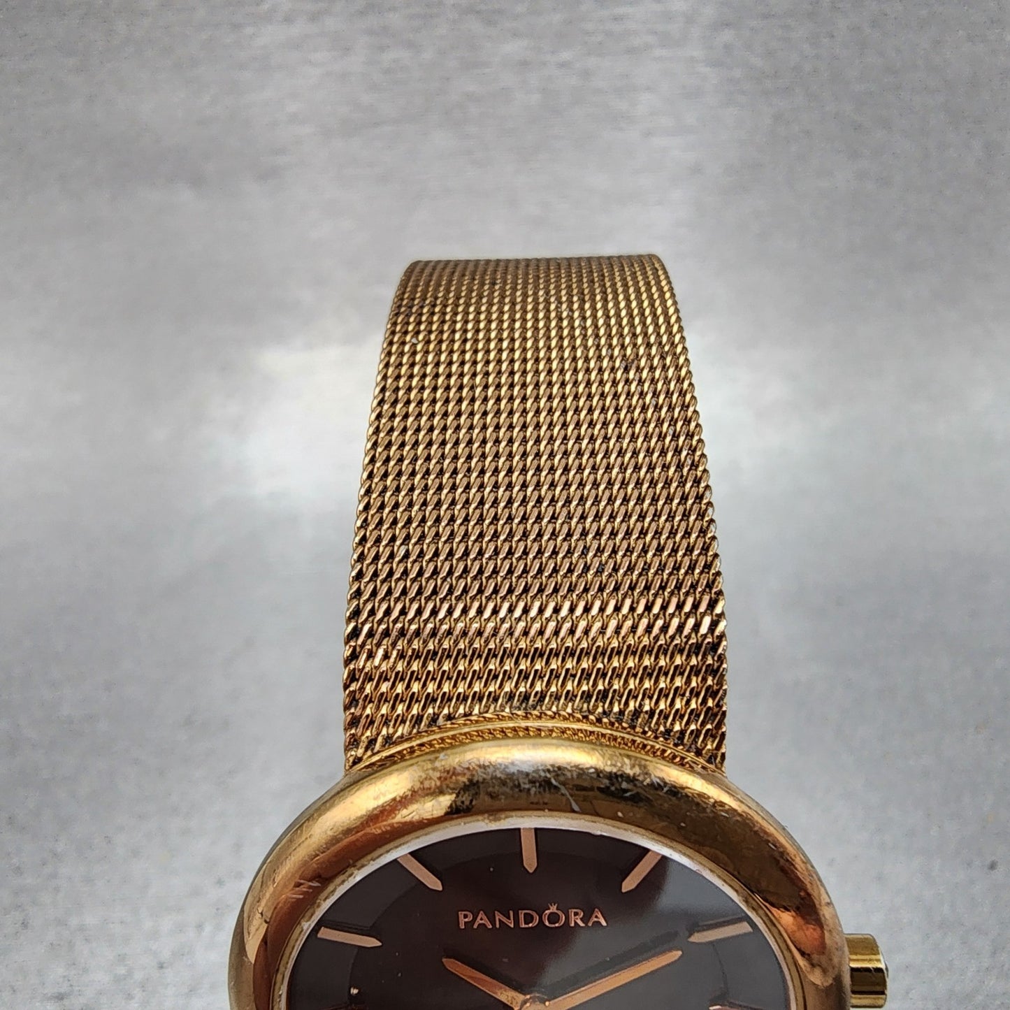 Pandora Pure Watch Women 31mm Brown Dial Rose Gold Tone Round New Battery4