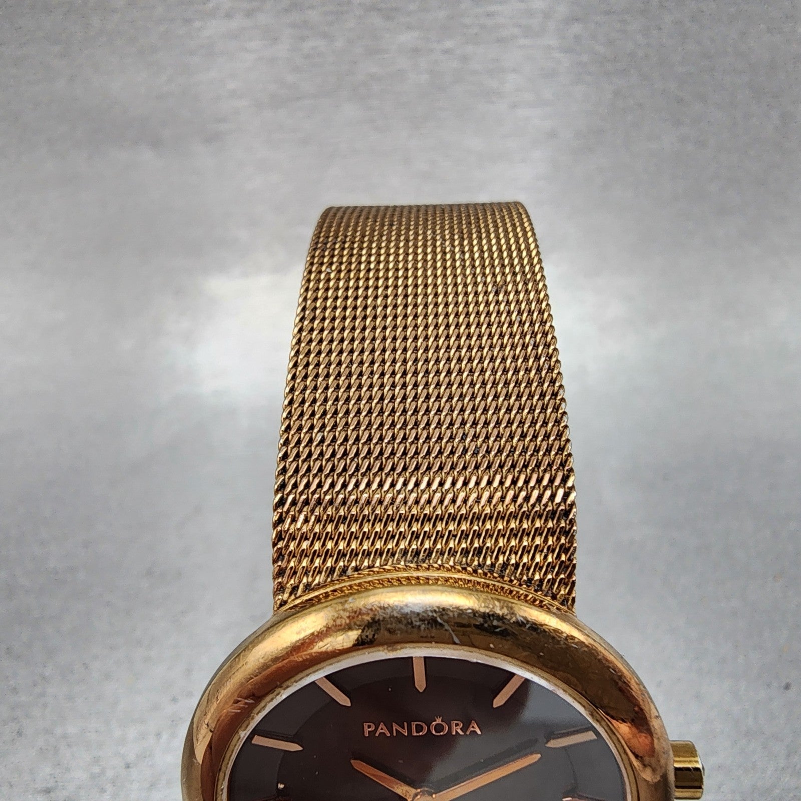 Pandora Pure Watch Women 31mm Brown Dial Rose Gold Tone Round New Battery4