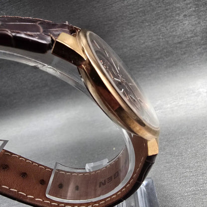 Skagen Watch Men 38mm Brown Dial Rose Gold Daydate Round 331XLRLD New Batt READ3