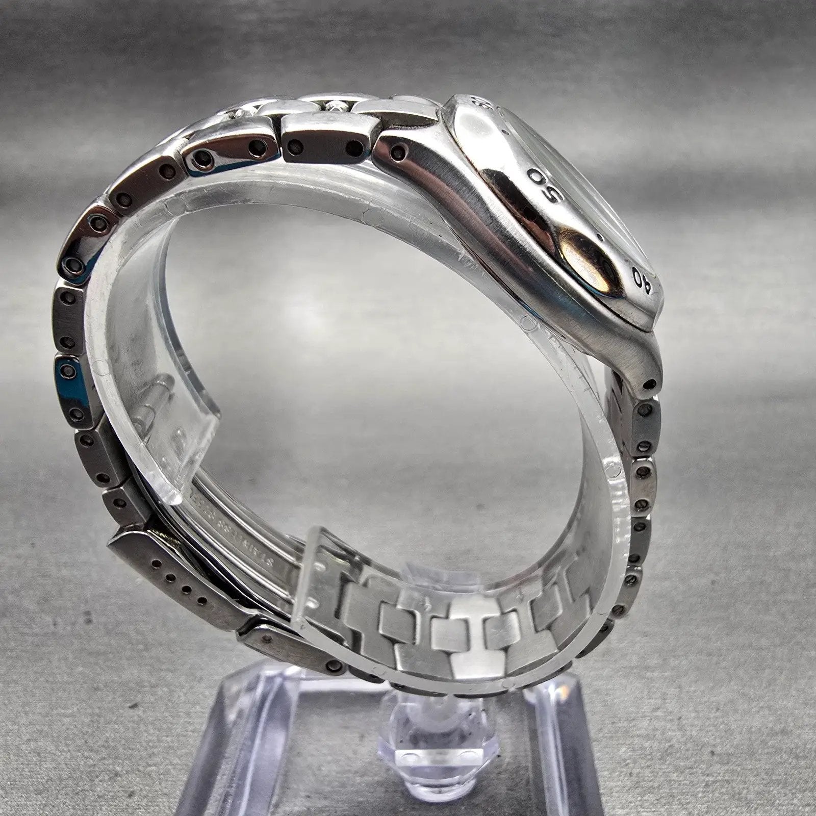 Bulova Marine Star Watch Women 28mm Silver Dial Silver Tone Date 96M25 New Batt8