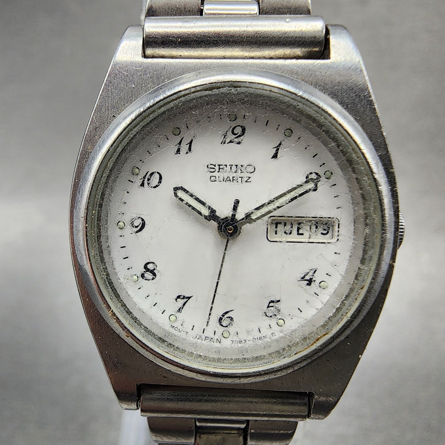 Seiko Watch Women 25mm White Dial Silver Tone Daydate 7N830081 New Battery1