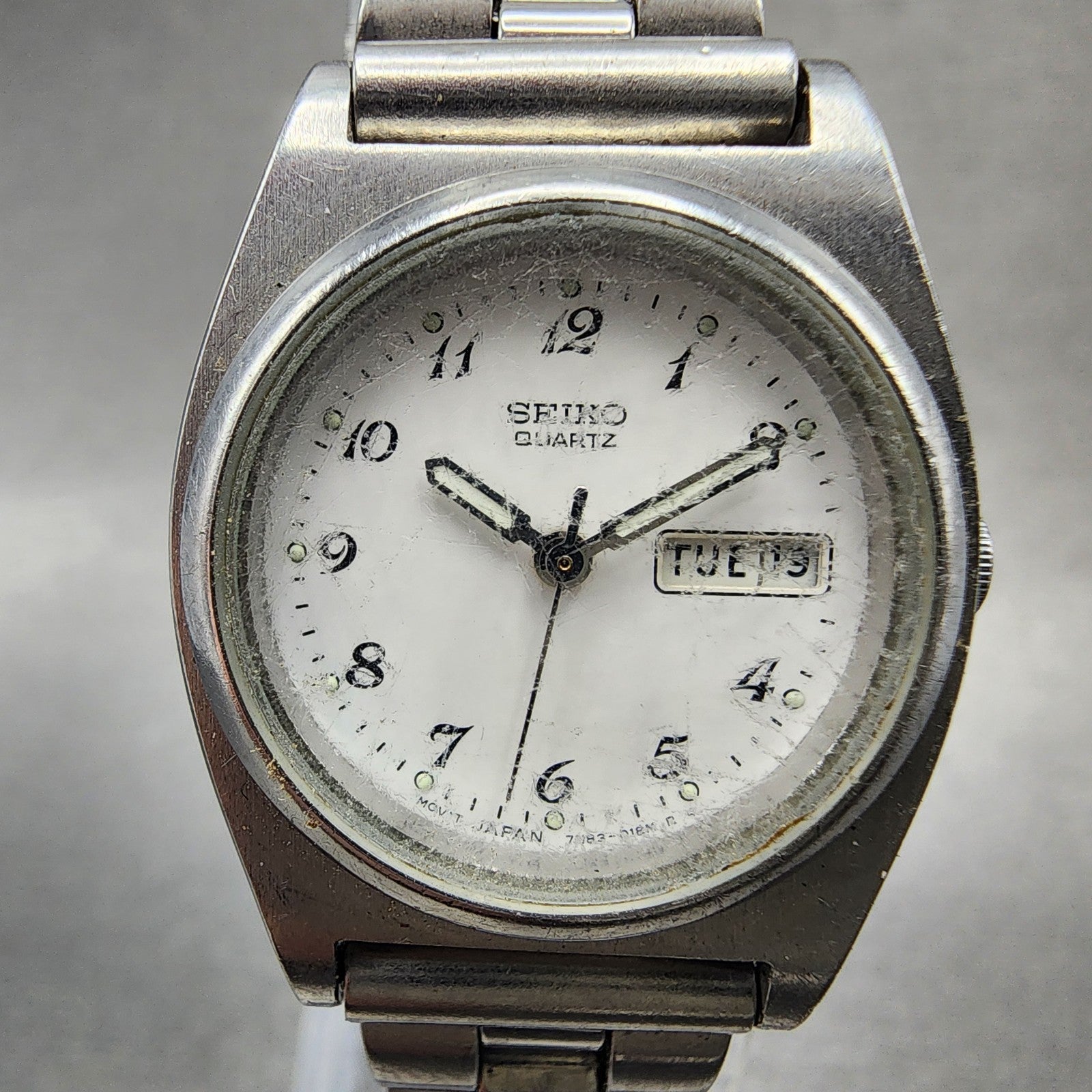 Seiko Watch Women 25mm White Dial Silver Tone Daydate 7N830081 New Battery1