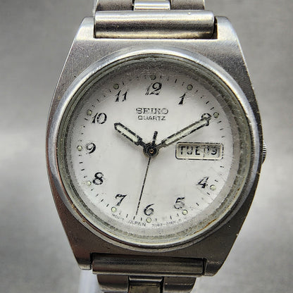 Seiko Watch Women 25mm White Dial Silver Tone Daydate 7N830081 New Battery1