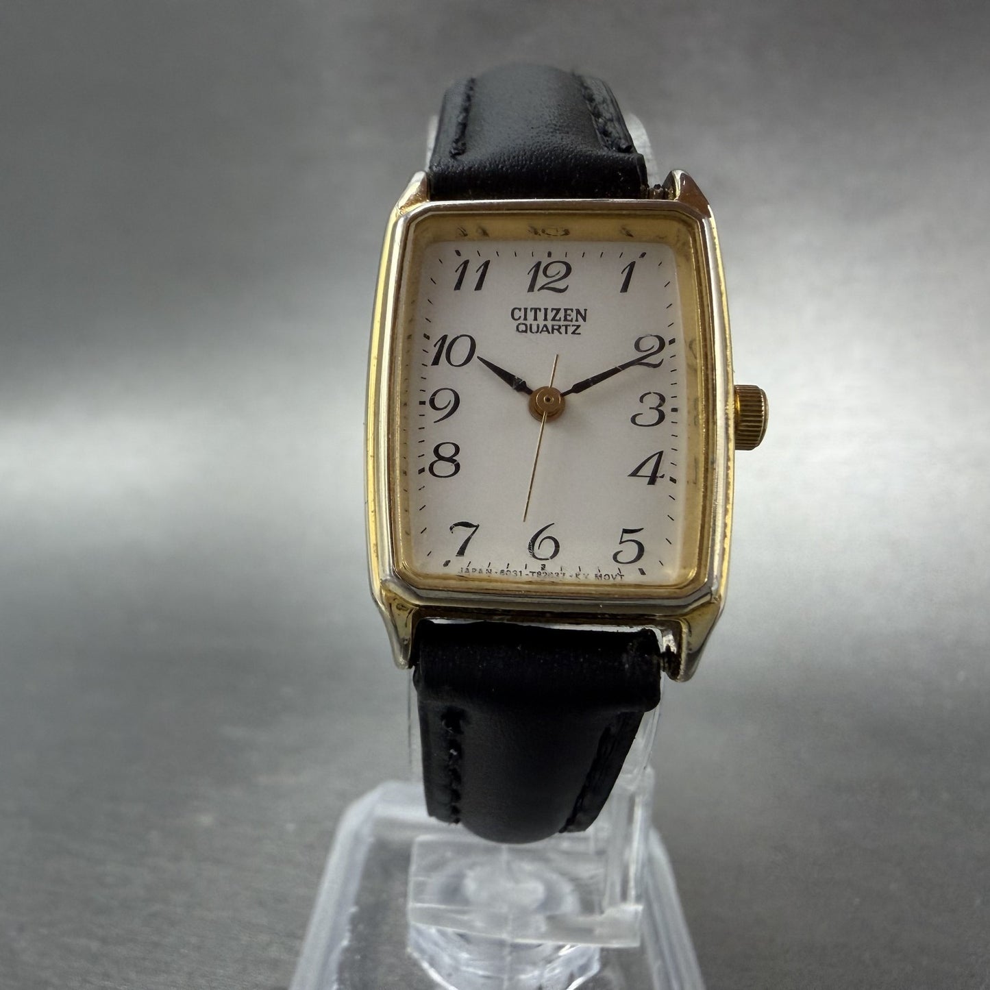 Citizen Tank Watch Women 20mm White Dial Gold Tone Rectangle 6031-T20999 New Bat5
