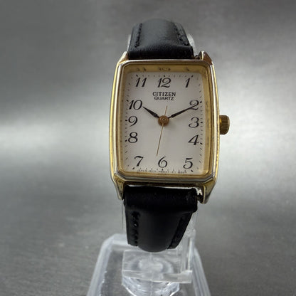 Citizen Tank Watch Women 20mm White Dial Gold Tone Rectangle 6031-T20999 New Bat5