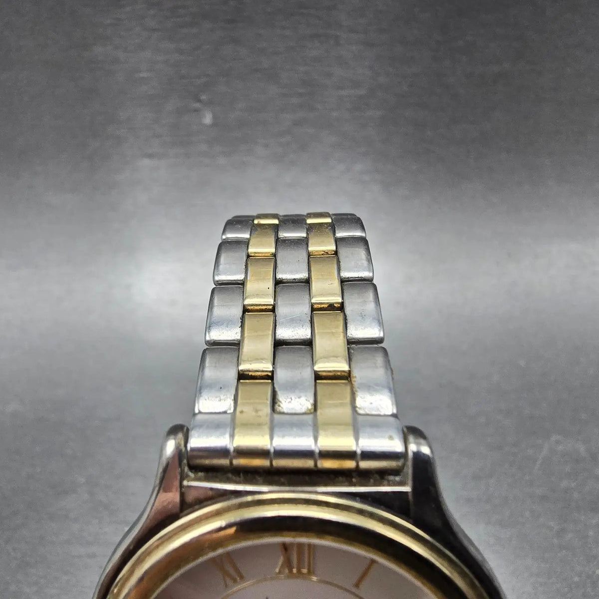 Seiko Avenue Watch Men 32 White Dial Two Tone Round 7N01-626A Bracelet PARTS5