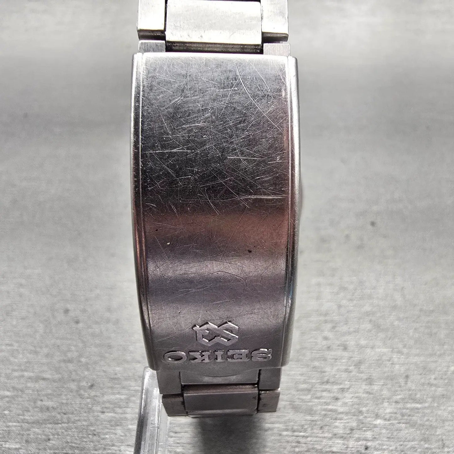 Seiko SQ Watch Men 36mm Black Dial Silver Tone Daydate Round 8223-7150 New Batt7