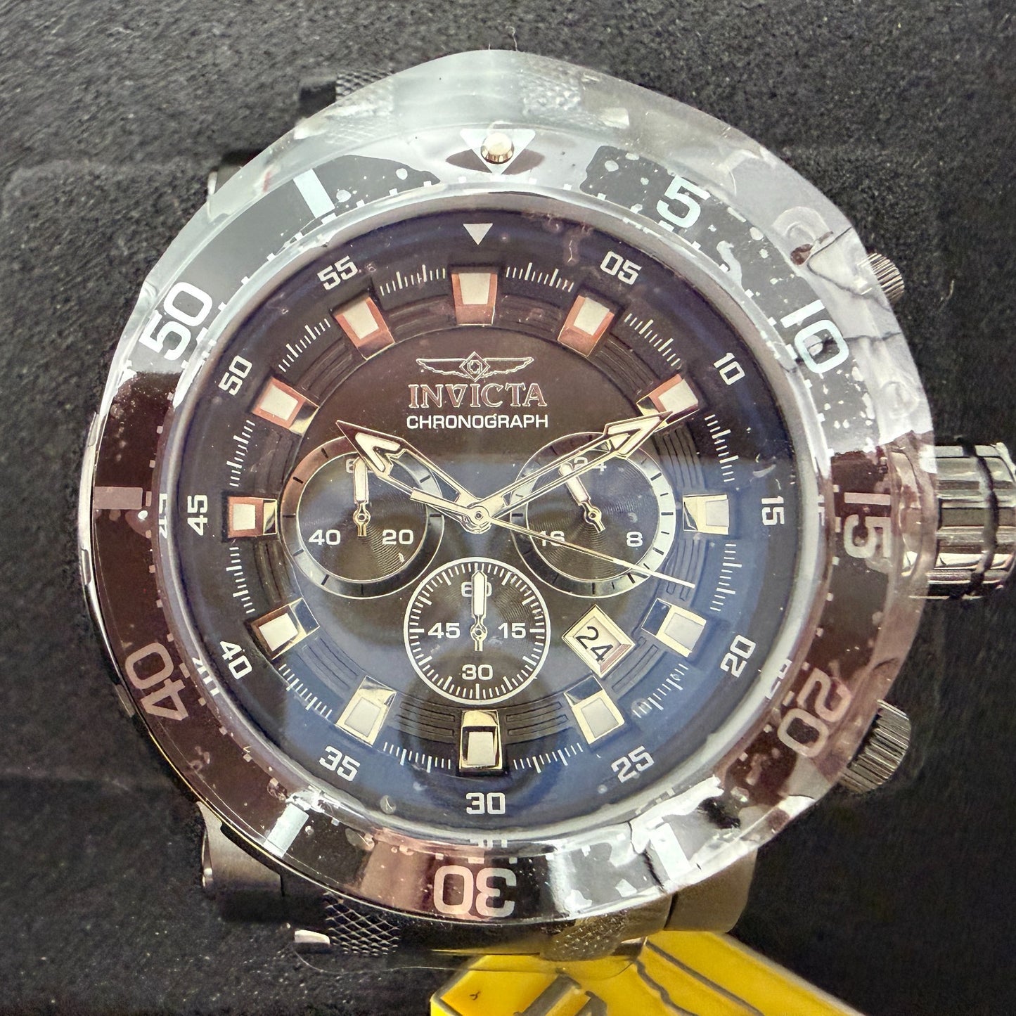 Invicta Coalition Force Chrono Watch Men 52mm Black Dial Black Tone Date 327271