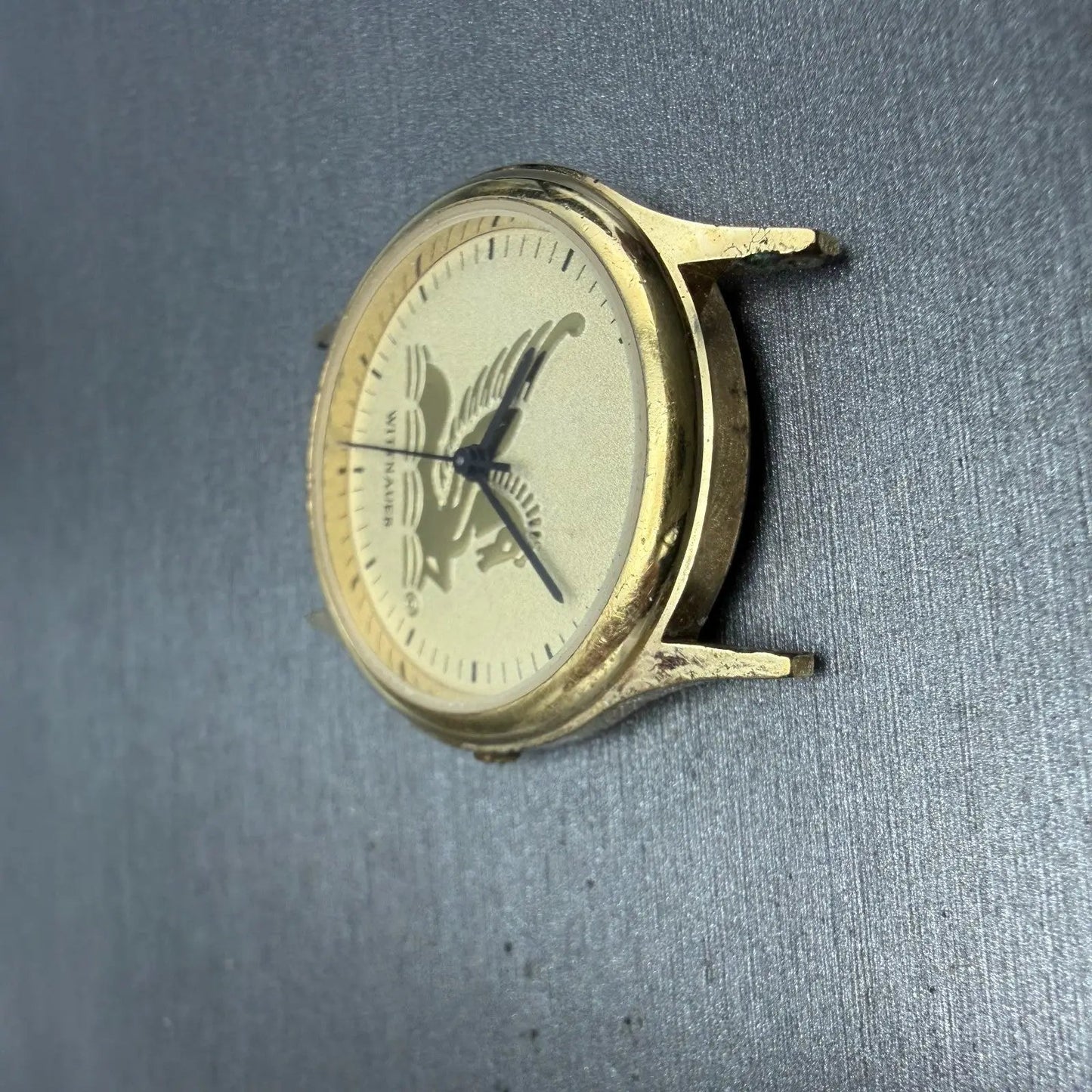Wittnauer Pegasus Watch Men 33mm Champagne Dial Gold Tone Round New Battery4