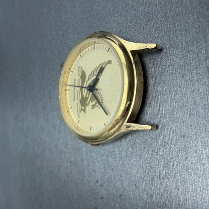 Wittnauer Pegasus Watch Men 33mm Champagne Dial Gold Tone Round New Battery4