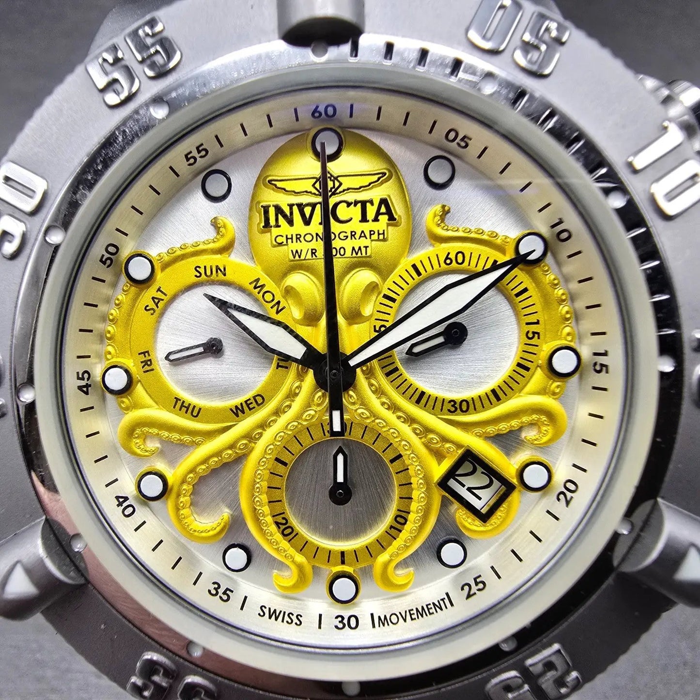 Invicta Sub Aqua Chronograph Watch Men 50mm White Dial Steel Date 27871 New Batt1