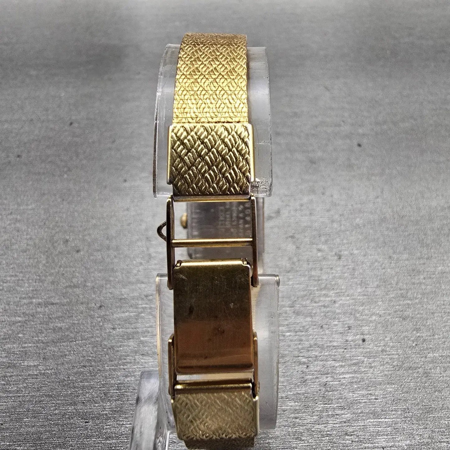 Seiko Watch Women 17mm Gold Dial Gold Tone Rectangle 5420-5390 New Battery VTG7