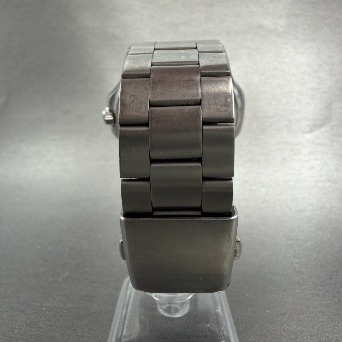 Casio Watch Men 44mm Silver Dial Silver Tone Daydate MTD-100 New Batt Blue Bezel7