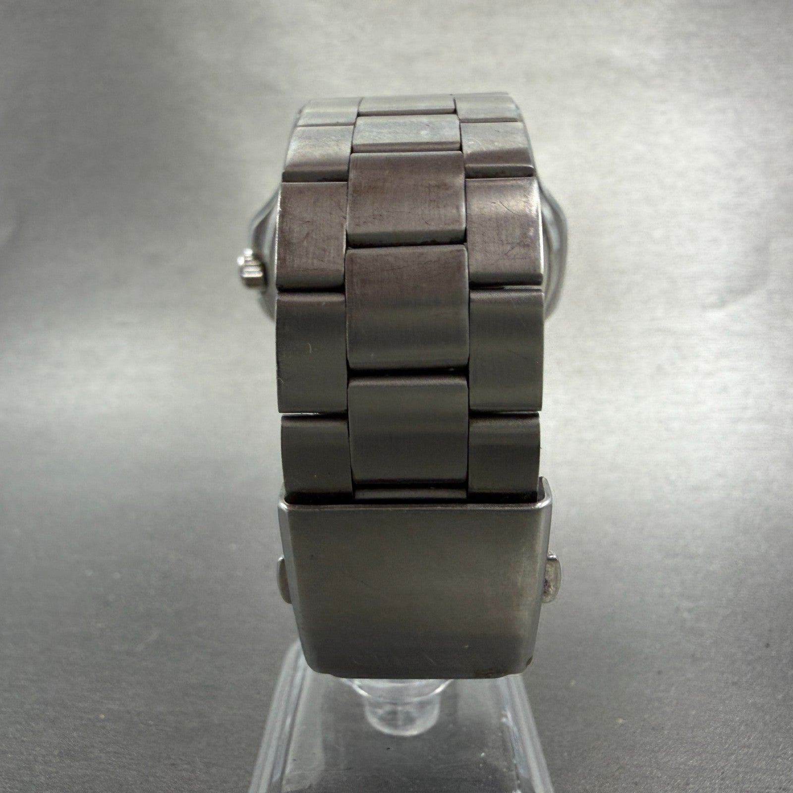 Casio Watch Men 44mm Silver Dial Silver Tone Daydate MTD-100 New Batt Blue Bezel7