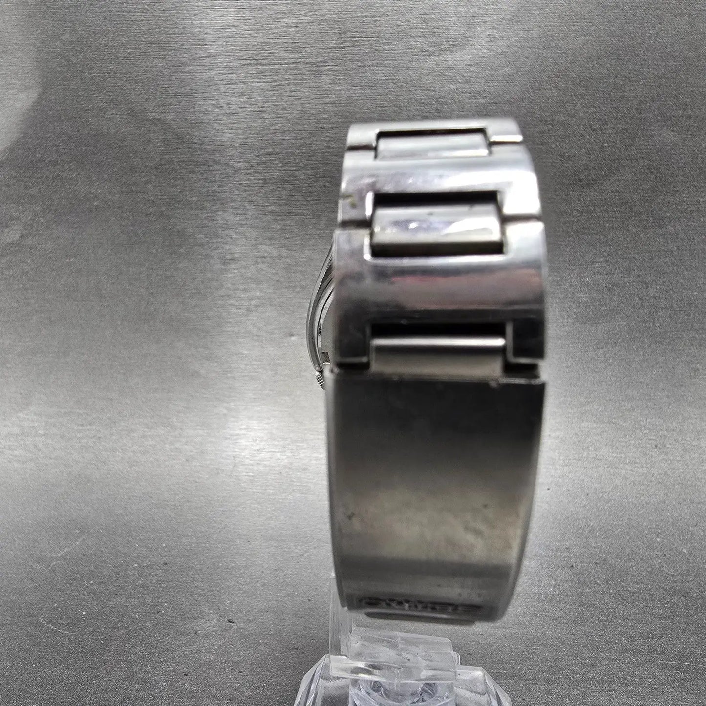 Seiko 5 Automatic Watch Men 37mm Silver Dial Silver Tone Daydate 6119-6410 Runs7