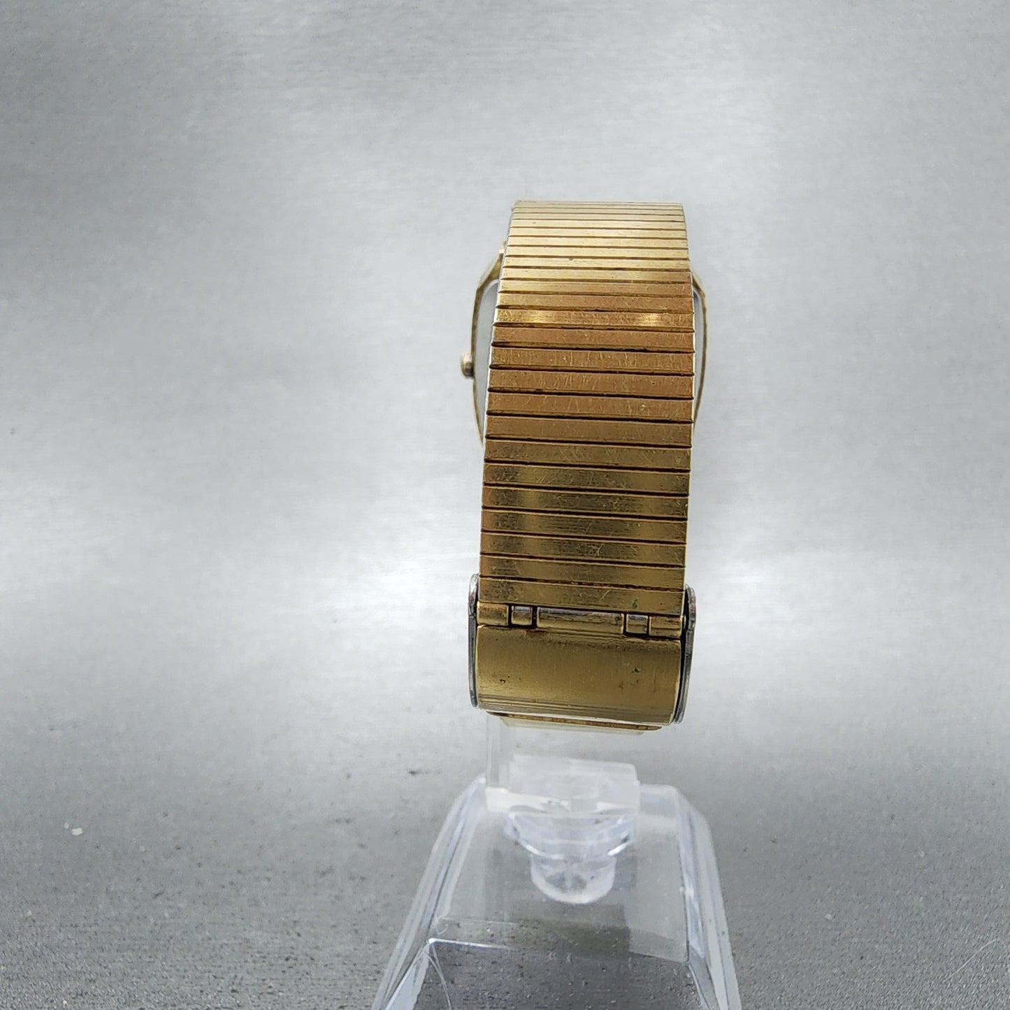 Seiko Watch Men 30mm Champagne Dial Gold Tone Rectangle 34215229 New Battery7