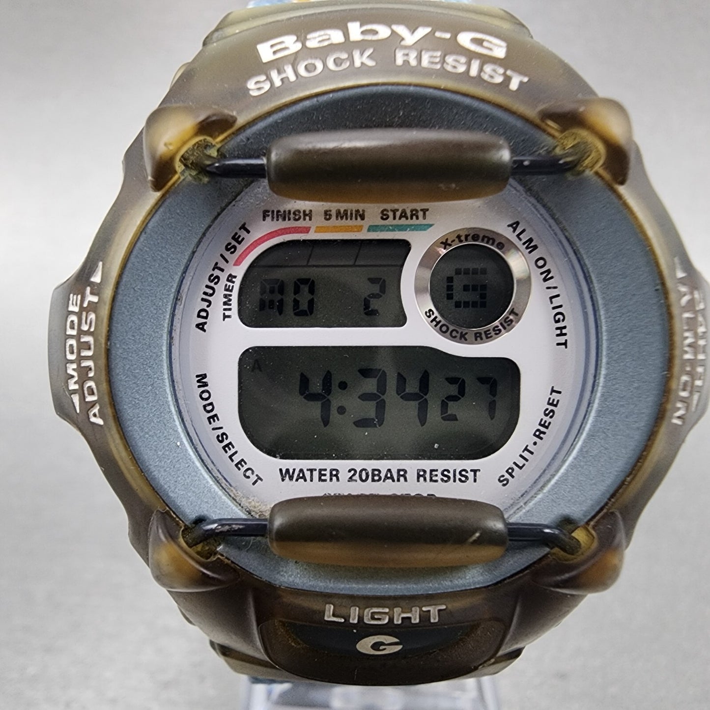 Casio BabyG BGX111 Watch Women 43mm Digital Clear Case Round New Battery1