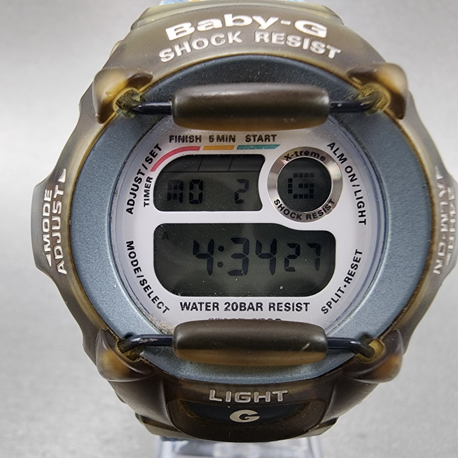Casio BabyG BGX111 Watch Women 43mm Digital Clear Case Round New Battery1