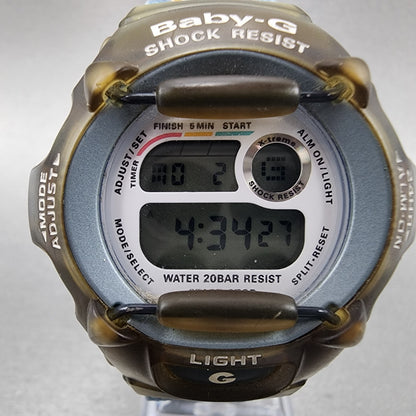 Casio BabyG BGX111 Watch Women 43mm Digital Clear Case Round New Battery1