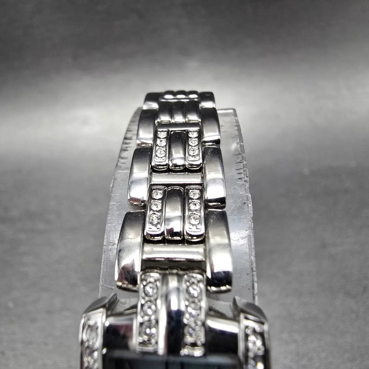 Citizen Eco-Drive Tank Watch Women 15mm MOP Dial Silver EG2680-61D Runs Crystals4