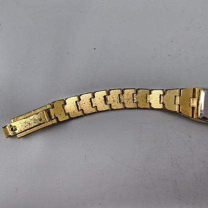Stowa Pallas Watch Women Gold Tone Gold Dial 16mm Rectangle Manual Wind Runs