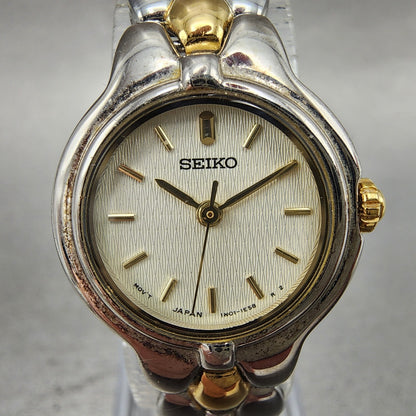 Seiko Watch Women 21mm Silver Dial Two Tone Round 1n010h00 New Battery1