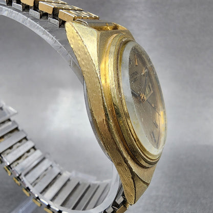 Bulova Accutron Watch Men 36mm Gold Dial Gold Tone Daydate 7256 PARTS4