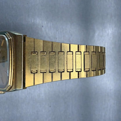 Seiko Watch Men 29mm Gold Dial Gold Tone Daydate Rectangle 6533-5010 New Battery4