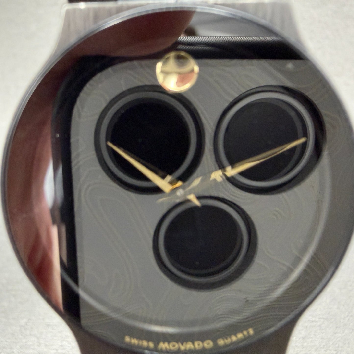 Movado Museum Watch Men 32mm Black Dial Black Tone Round 84.C6.880 New Battery2
