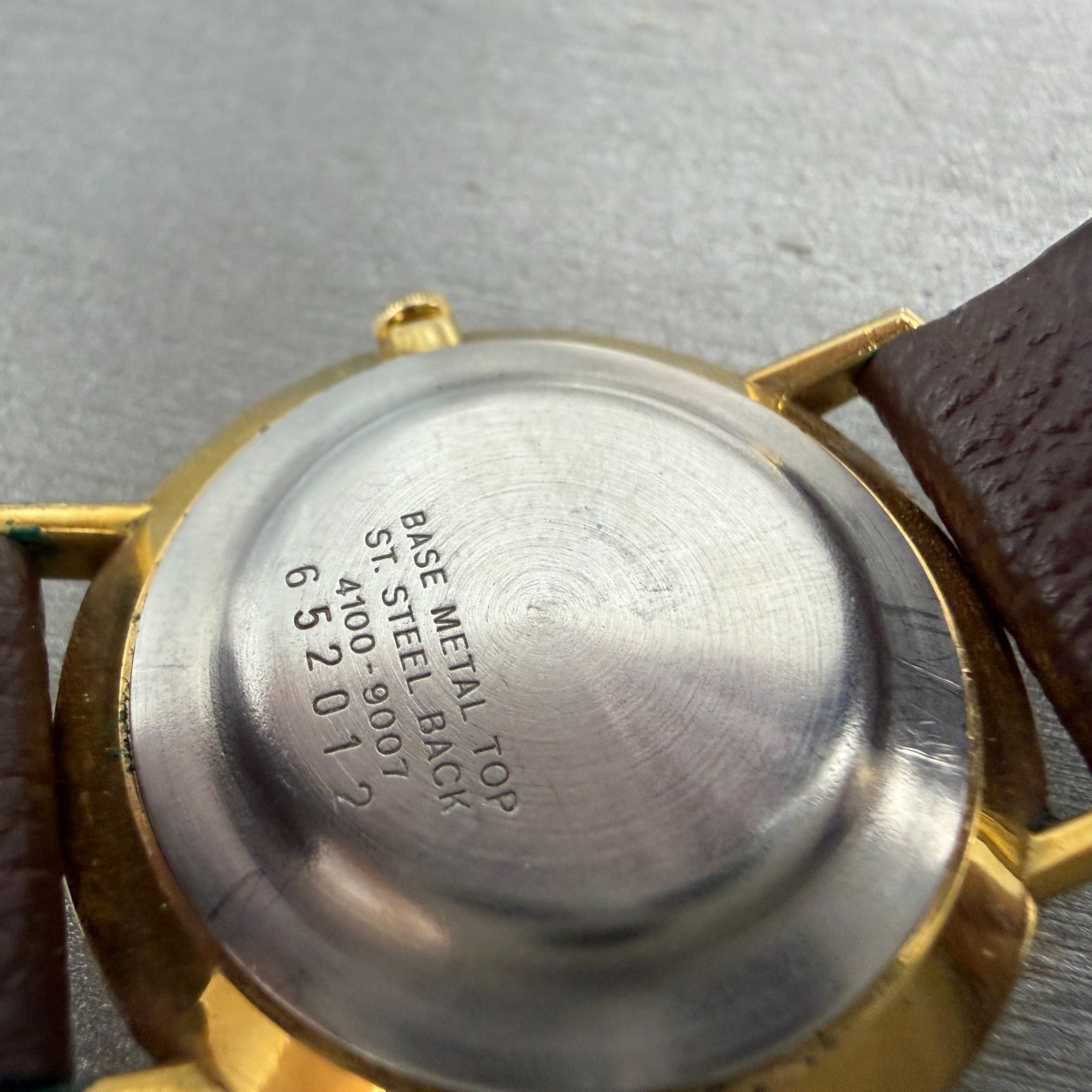 Seiko Watch Men 34mm Gold Mirror Dial Gold Tone Round 4100-9007 New Battery9