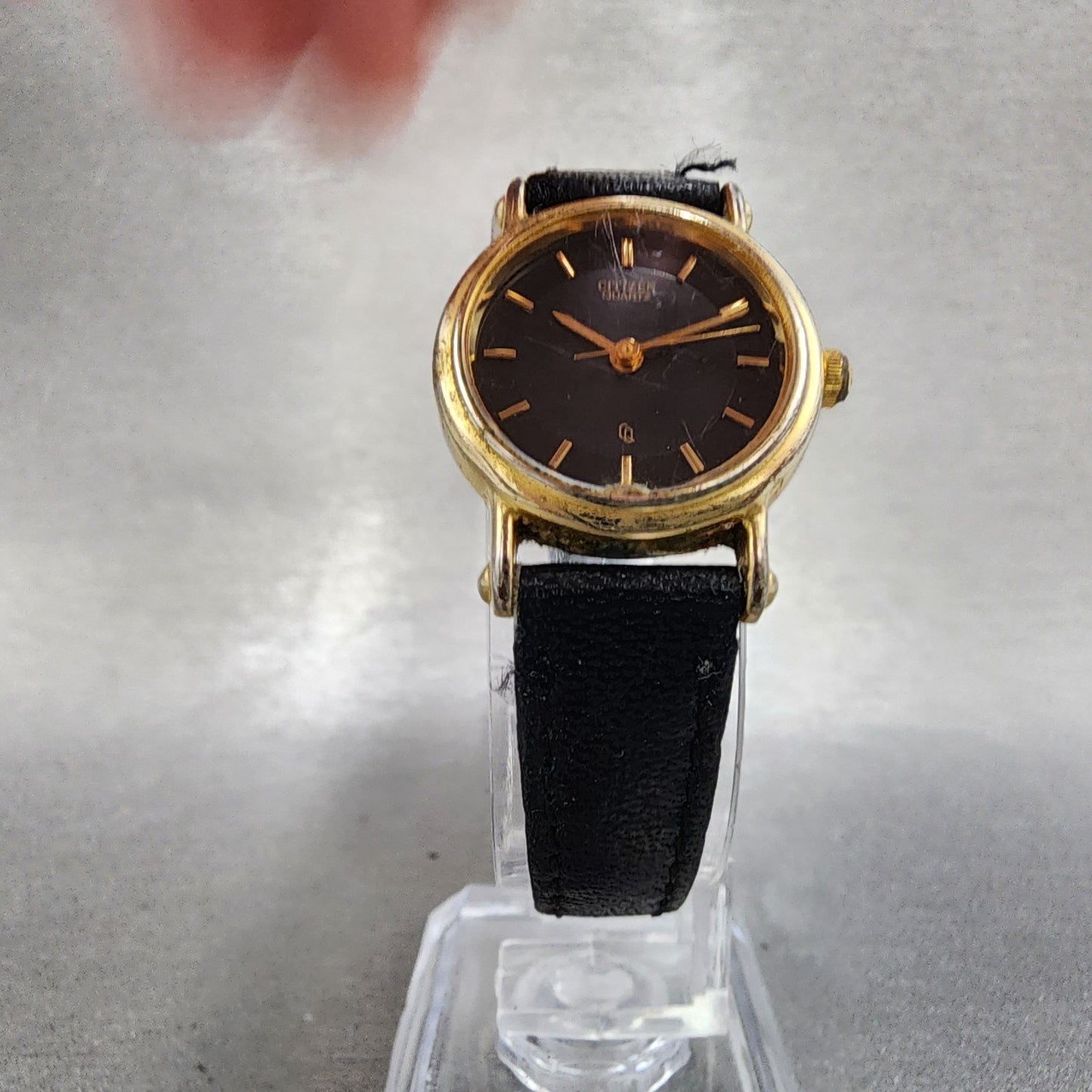 Citizen CQ Watch Women Watch Women 22mm Black Dial Gold Tone Round New Battery5