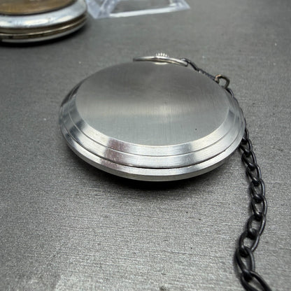 Waltham Pocket Watch 47mm White Dial Silver Tone Grade 220 Manual Wind PARTS!!!!8