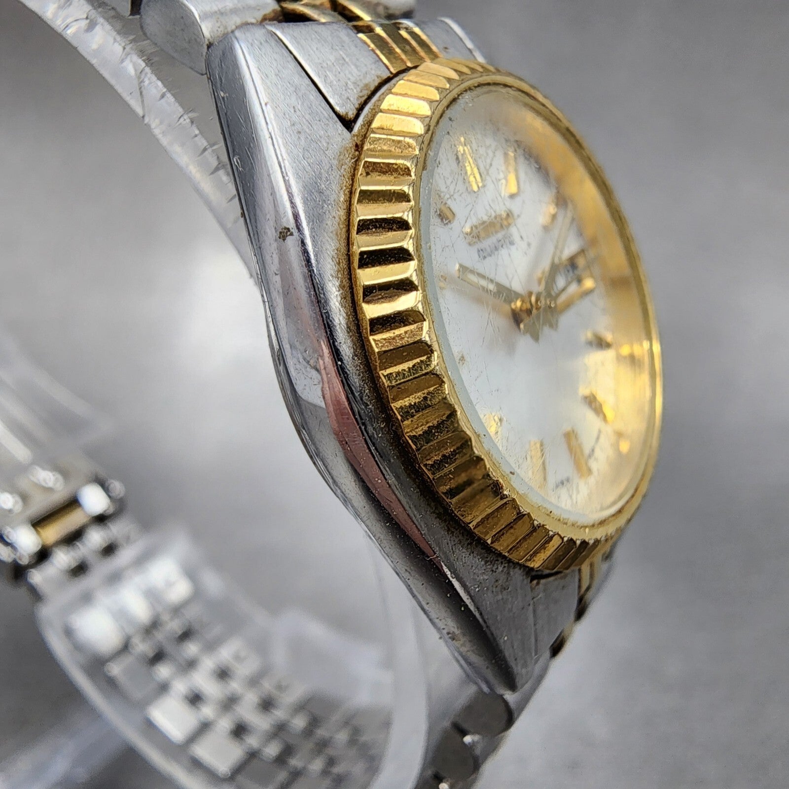 Seiko Watch Women 24mm Silver Dial Two Tone Daydate 7n830041 New Battery3