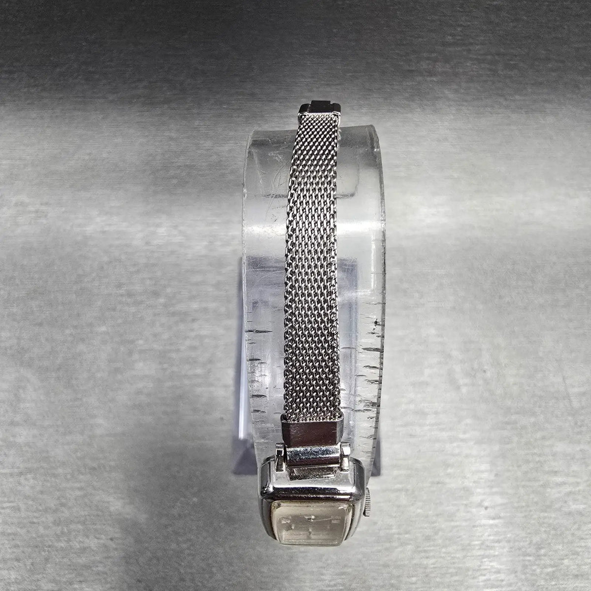 Seiko Watch Women 13mm Silver Dial Silver Rectangle 1320-5779 New Battery VTG4