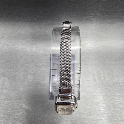 Seiko Watch Women 13mm Silver Dial Silver Rectangle 1320-5779 New Battery VTG4