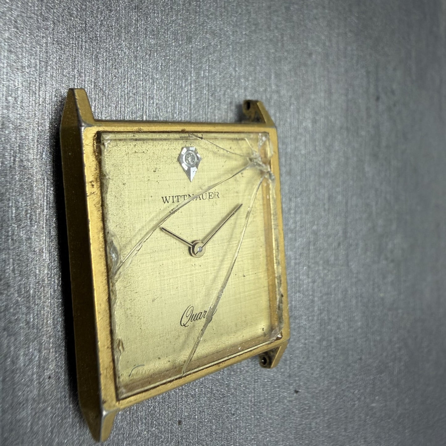 Wittnauer Tank Watch Men 25mm Champagne Dial Gold Tone Rectangle Vintage PARTS4