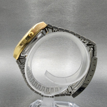 Seiko Digital Watch 34mm Gold Tone Daydate Rectangle F0395010 PARTS7