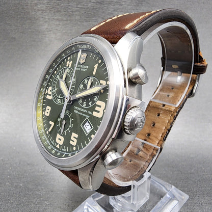 Victorinox Swiss Army Infantry Chronograph Watch Men 43mm Green Dial READ!!!!!!!2