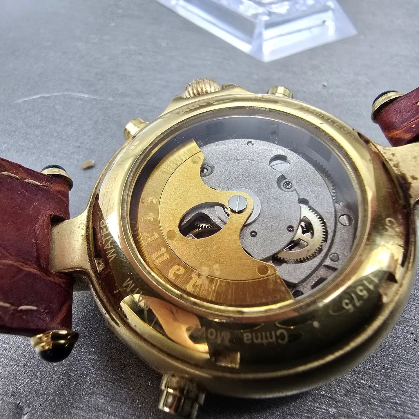 Stauer Graves 33 Watch Men 39mm White Dial Gold Triple Calendar Automatic Runs10