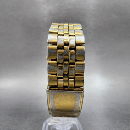 Seiko Watch Men 35mm Black Dial Gold Tone Daydate 7n43-8a39 New Battery READ