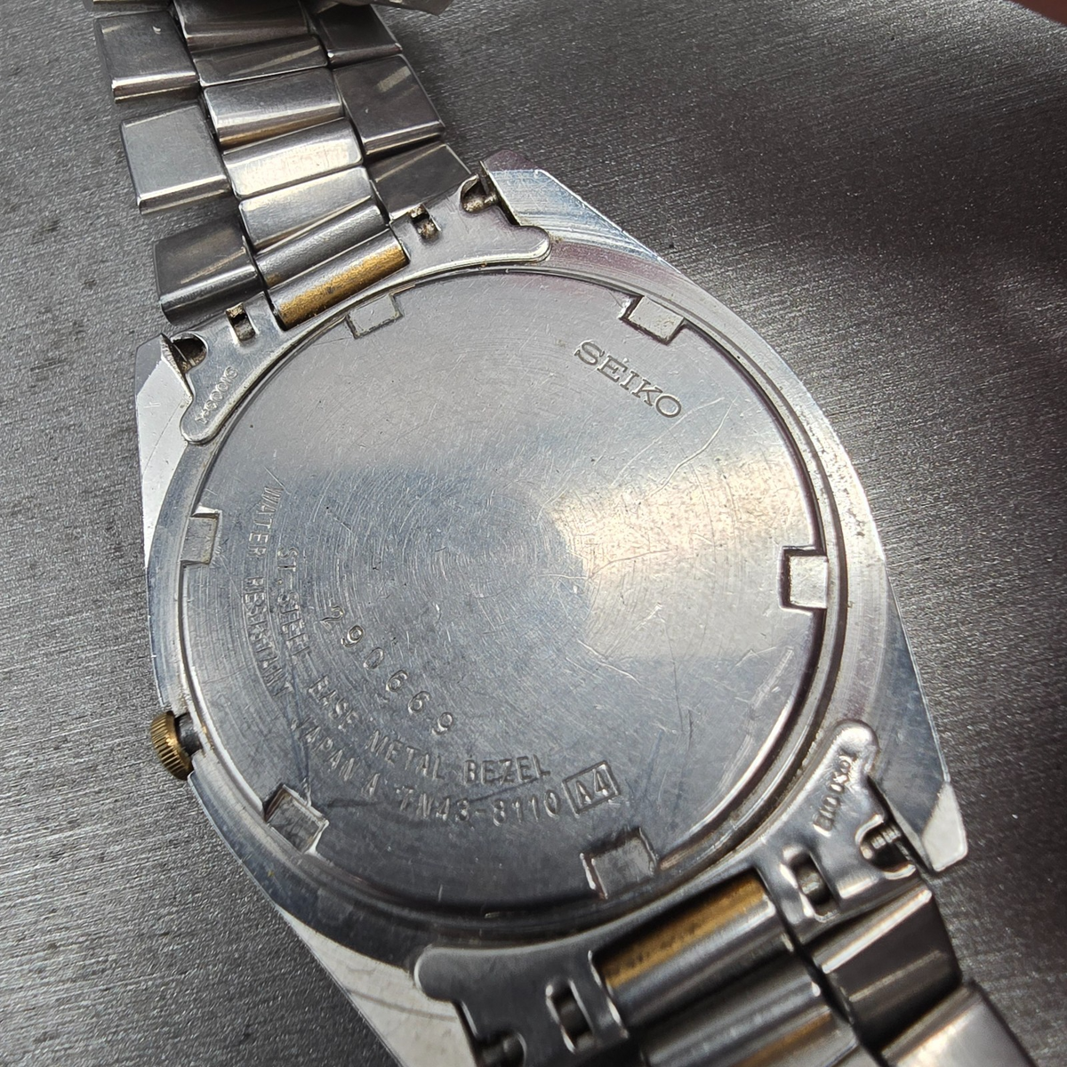 Seiko President Watch Men 36mm Silver Dial Two Tone Daydate 7N43-8110 New Batt K10