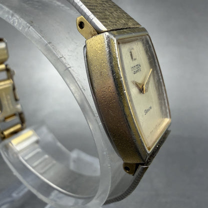 Citizen Seven Watch Women 16mm Champagne Dial Gold Tone 3220-944836 New Battery3
