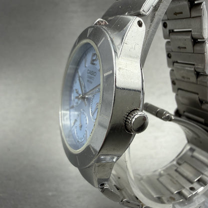 Casio Watch Women 31mm Blue Dial Silver Tone Daydate LTP-2069 New Battery2