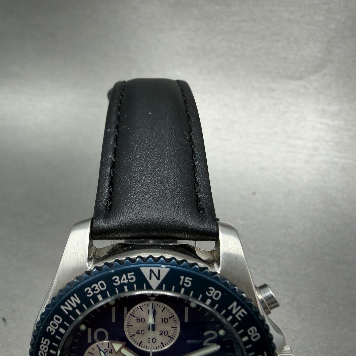 Citizen Chronograph Watch Men 40mm Blue Dial Steel Date Round JAF 0610 New batt4