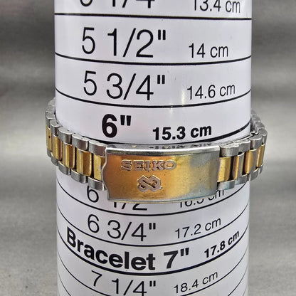 Seiko SQ Watch Women 24mm Silver Dial Two Tone Daydate Round 3E23-0A69 New Batt9